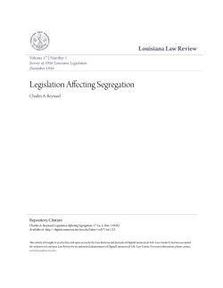 Legislation Affecting Segregation