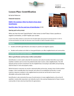 Lesson Plan: Gentrification