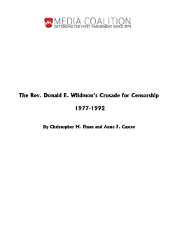The Rev. Donald E. Wildmon`s Crusade for
