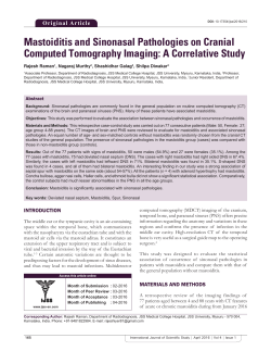 Mastoiditis and Sinonasal Pathologies on Cranial Computed