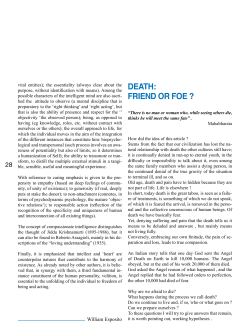 DEATH: FRIEND OR FOE ?