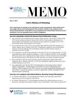 Iran`s History of Cheating