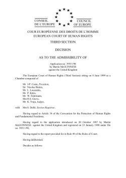 third section decision as to the admissibility of - HUDOC