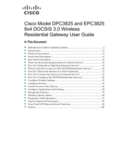 Cisco Model DPC3825 and EPC3825 8x4 DOCSIS 3.0