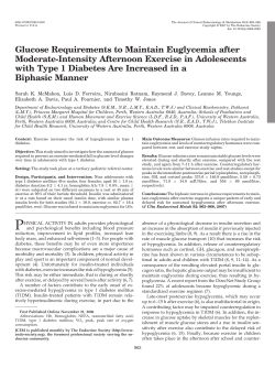 Glucose Requirements to Maintain Euglycemia after Moderate