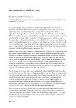 Does extension yield new scientific knowledge? This paper is