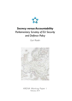 Secrecy versus Accountability Parliamentary Scrutiny of EU Security