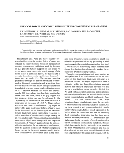 chemical forces associated with deuterium confinement in palladium