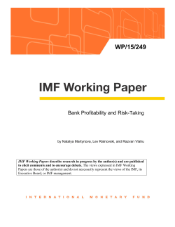 Bank Profitability and Risk-Taking