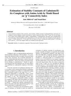 Estimation of Stability Constants of Cadmium(II) bis