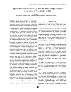 Right to Access to Information, is an Avenue for Strengthening