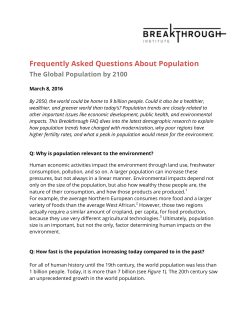 Frequently Asked Questions About Population