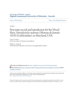 First state record and interdiction for the Wood Slave, Hemidactylus