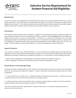 Selective Service Requirement for Student Financial Aid Eligibility