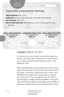 Leader BIBLE STUDY Jesus Met a Samaritan Woman