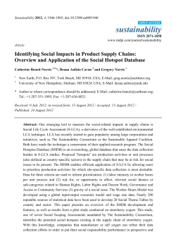 Identifying Social Impacts in Product Supply Chains: Overview and
