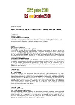 New products at POLEKO and KOMTECHNIKA 2008 - Pol-eco