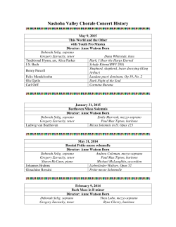 Nashoba Valley Chorale Concert History