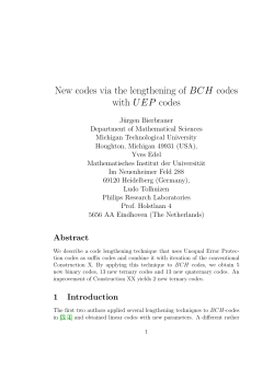 New codes via the lengthening of BCH codes with UEP codes