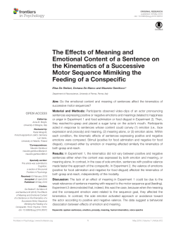 The Effects of Meaning and Emotional Content of a Sentence on the