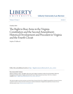 The Right to Bear Arms in the Virginia Constitution and the Second