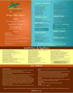 Drop Off Menu - Merengue Restaurant