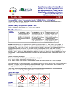 Fact Sheet on Globally Harmonized System for Classification and