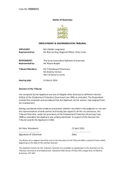 Debbie Langmead v The Scout Association Bailiwick of