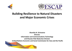 Building Resilience to Natural Disasters and Major Economic Crises