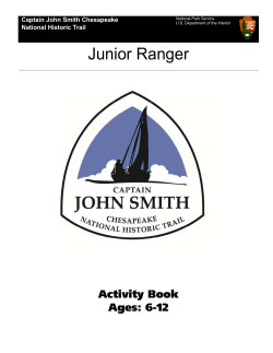 Junior Ranger - Captain John Smith Chesapeake National Historic