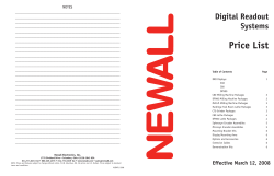 Newall DRO Price Lists