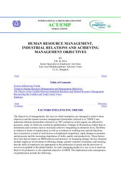 Human resource management, industrial relations and achieving