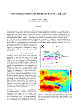 EDDY CHARACTERISTICS IN THE LEE OF HAWAIIAN ISLANDS