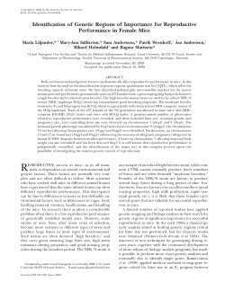 Identification of Genetic Regions of Importance for Reproductive