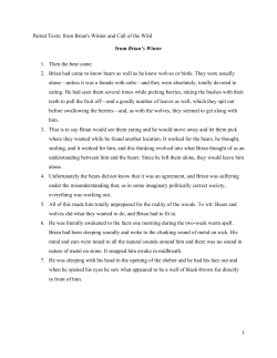 Paired Texts: from Brian`s Winter and Call of the Wild from Brian`s