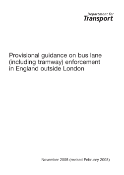 Provisional guidance on bus lane