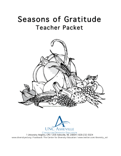 Seasons of Gratitude Teacher Packet 2016