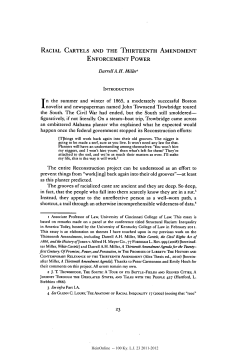 Racial Cartels and the Thirteenth Amendment Enforcement Power