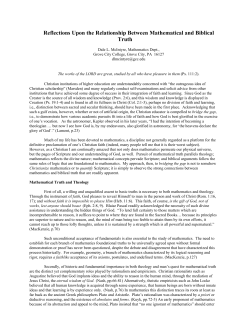 Reflections Upon the Relationship Between Mathematical and