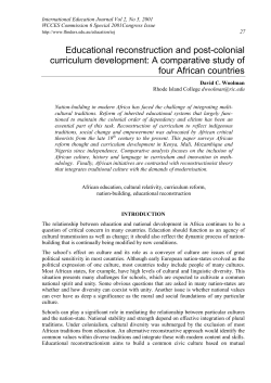 Educational reconstruction and post-colonial curriculum
