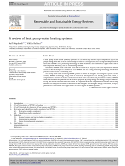 A review of heat pump water heating systems Renewable and