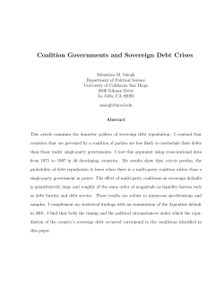 Coalition Governments and Sovereign Debt Crises