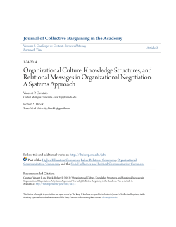 Organizational Culture, Knowledge Structures, and - The Keep