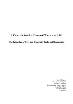 A Picture is Worth a Thousand Words &ndash; or Is It? The