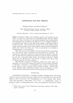 Carbohydrates from lake sediments