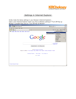 Settings in Internet Explorer
