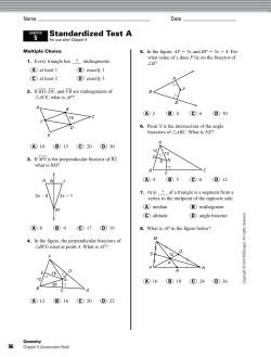 CHAPTER Standardized Test A 5 For use after Chapter 5