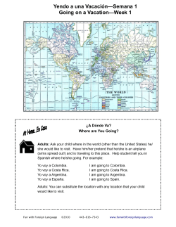 Activity Sheet 3-5 Years Going on Vacation Week 1 Spanish