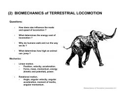 BIOMECHANICS of TERRESTRIAL LOCOMOTION