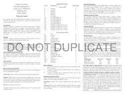 Transcript Grade Legend ()